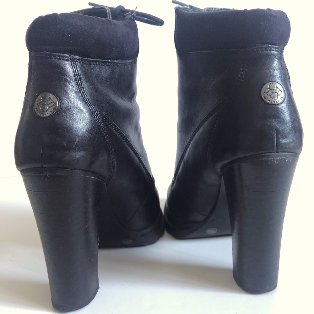 BCBGeneration Platform High Heel Leather Combat Booties - Picture 6 of 9